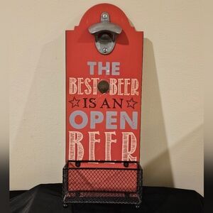 Red Wall-Mounted Bottle Opener